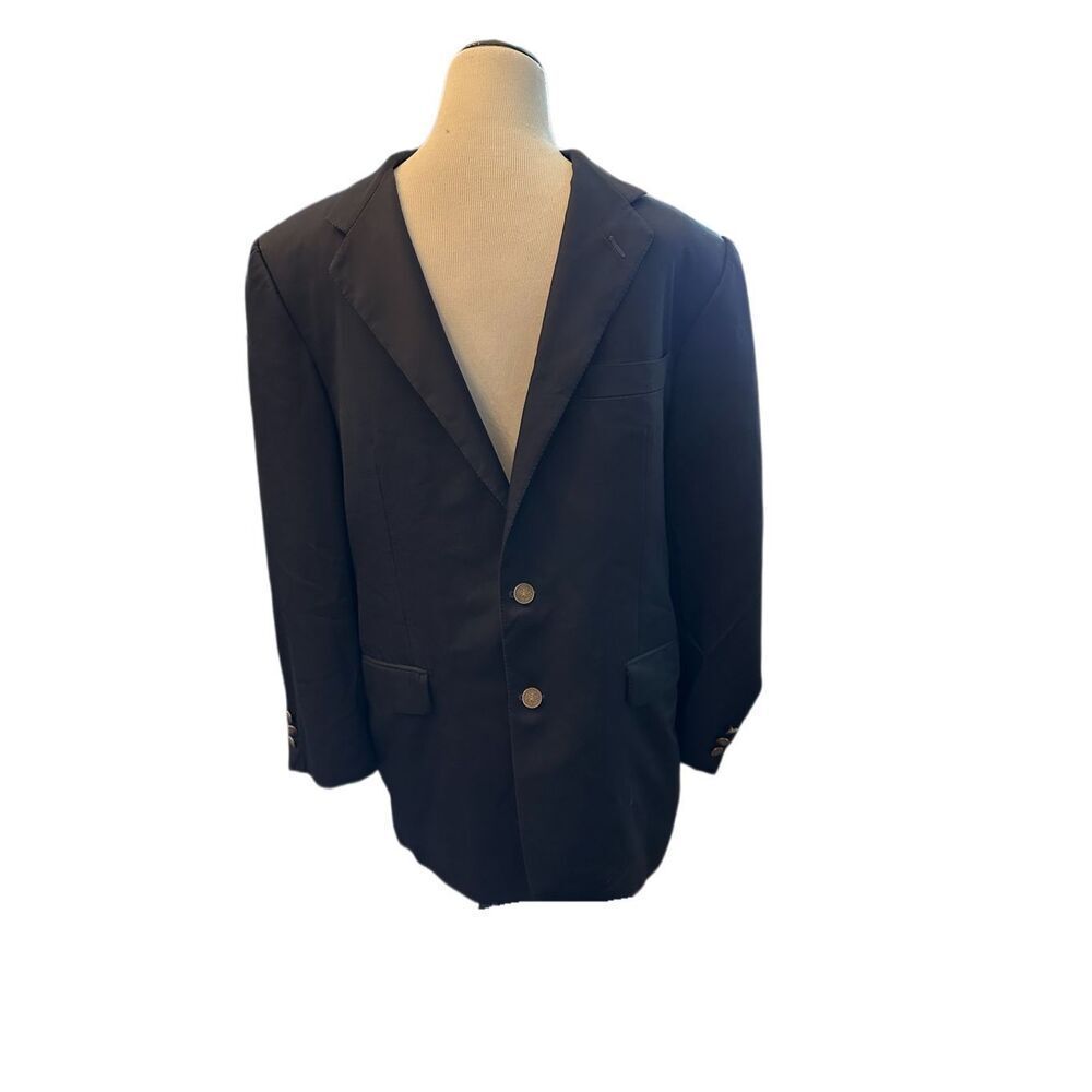 Hickey Freeman Boardroom Style Navy Blue Suit Jacket Sz 40R
